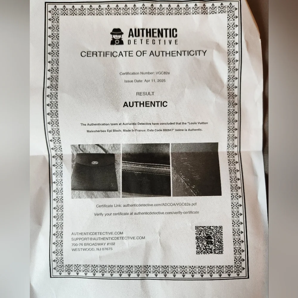 Louis Vuitton Black Epi Leather Malesherbes Bag - Picture 16 of 16